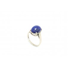 Handmade 925 Sterling Silver Female Ring Natural Blue Lapis Lazuli Gem Stone -03
